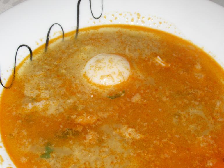 Soup made by browning flour on lard and adding water